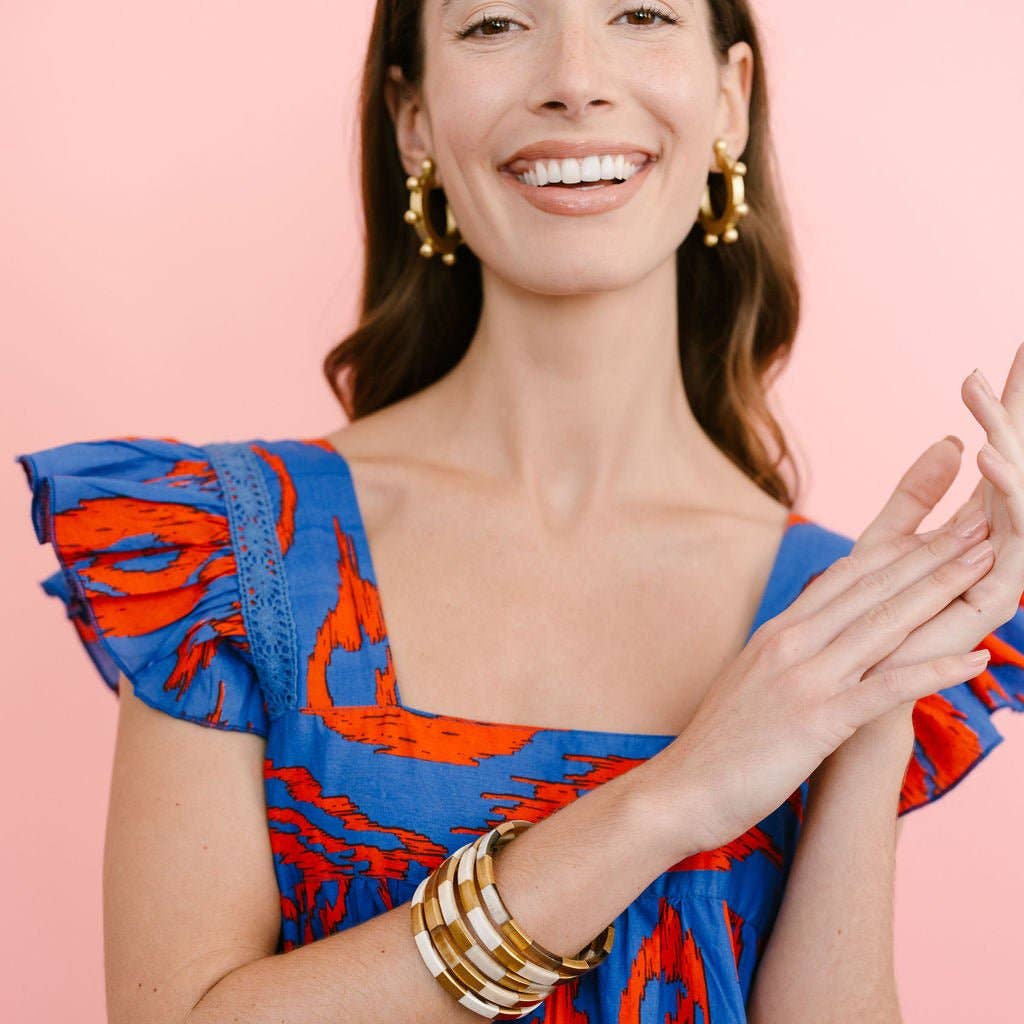 Sunshine Tienda - Gold Metallic Bead Hoops