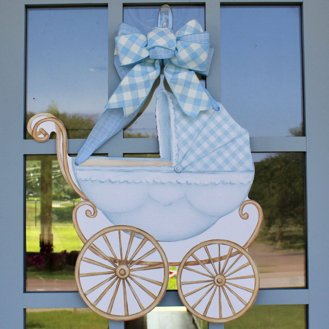 Front Porch Elegance - Welcome Baby- Door Hanger: Blue- It's a Boy