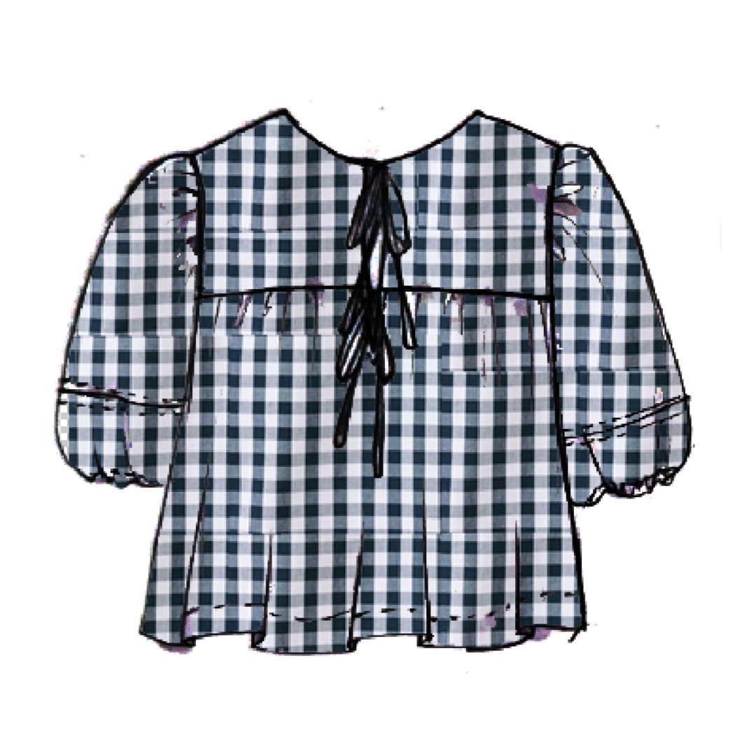 Sunshine Tienda - Navy Gingham Mira Top: XS