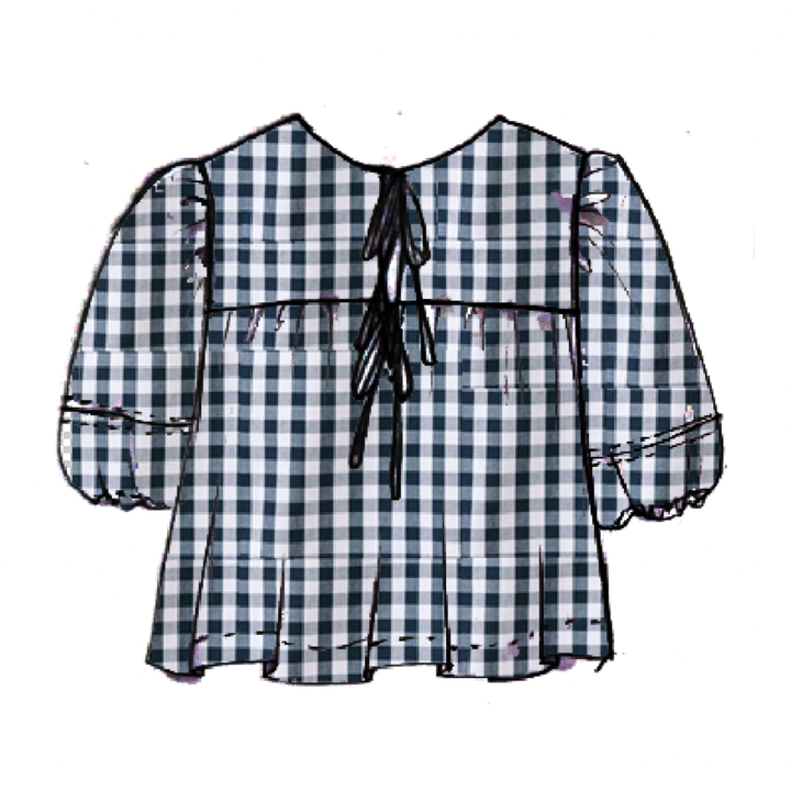 Sunshine Tienda - Navy Gingham Mira Top: L