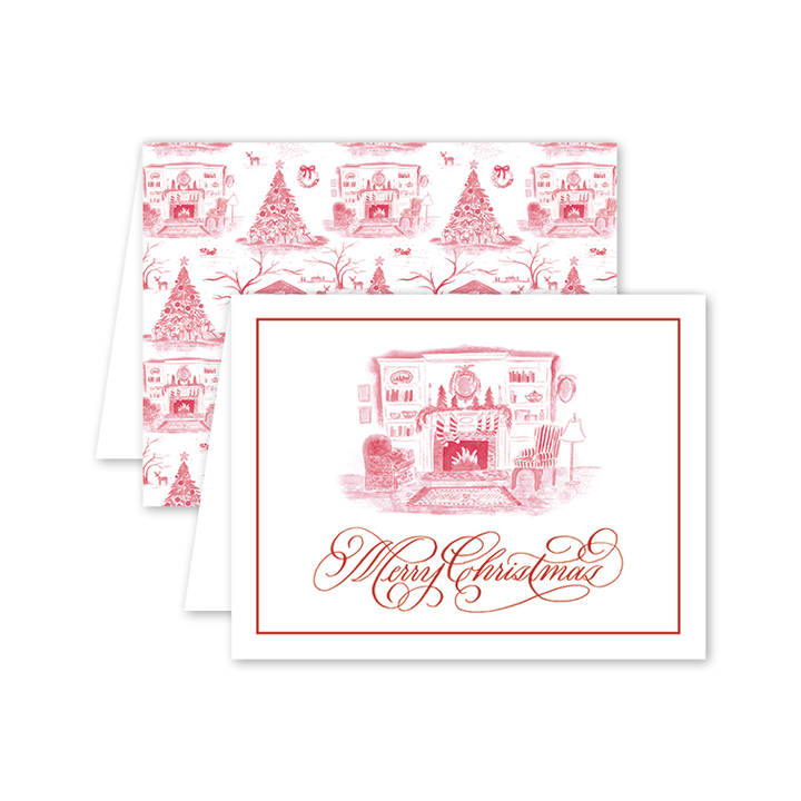 Dogwood Hill - Christmas Toile Red: Single Card