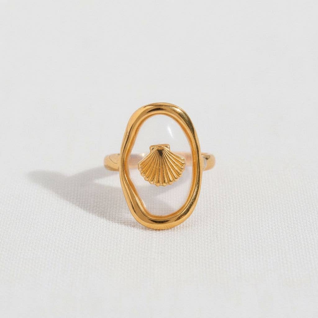 paperln - Stylish Open Ring with Shell Design
