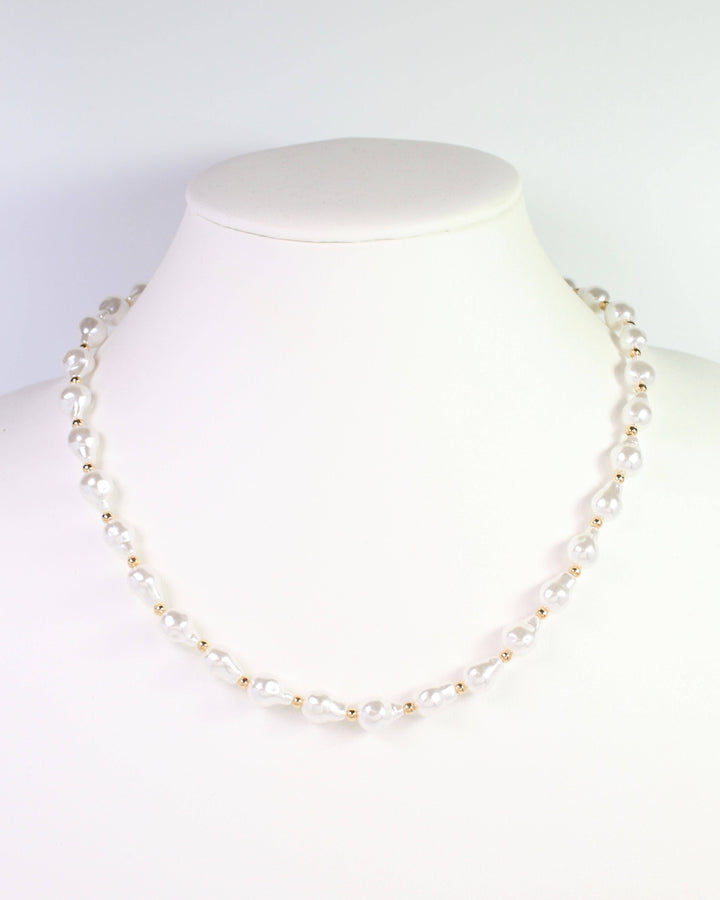 Caroline Hill - Ramier Baroque Pearl Necklace Cream: Default