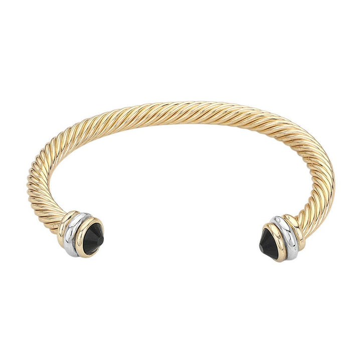 Sensibling Corp. - Stone Tip Twisted Rope Cuff Bracelet
: GD-CRM