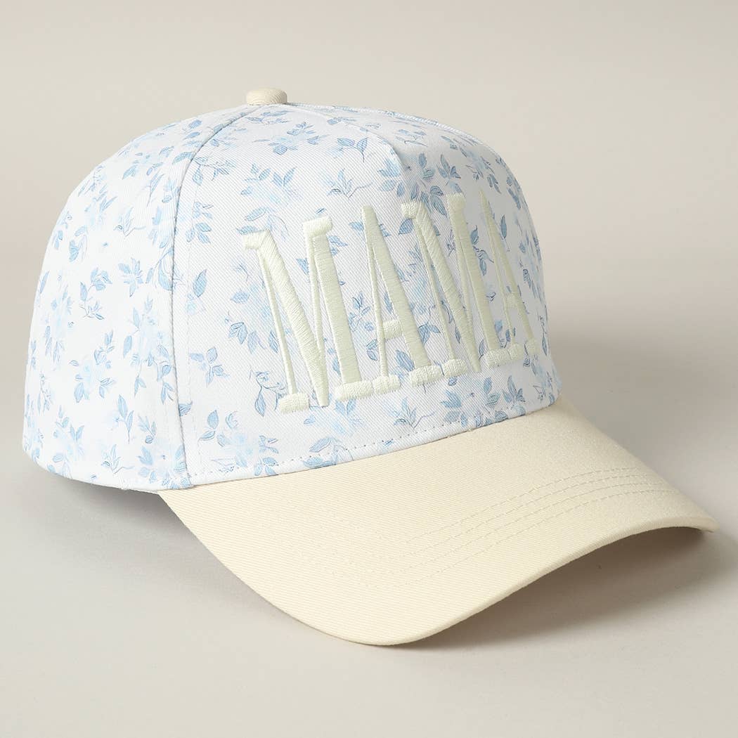 MAMA Embroidered Flower PatternTrucker Hat: PINK/PINK / ONE SIZE
