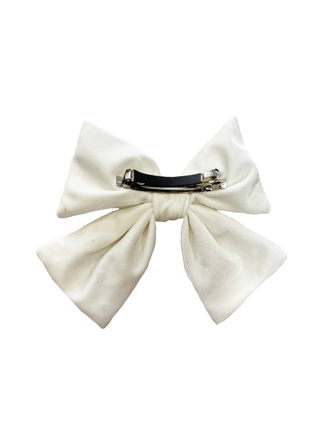 Mardi Gras Creations - Bejeweled Velvet Bow - White