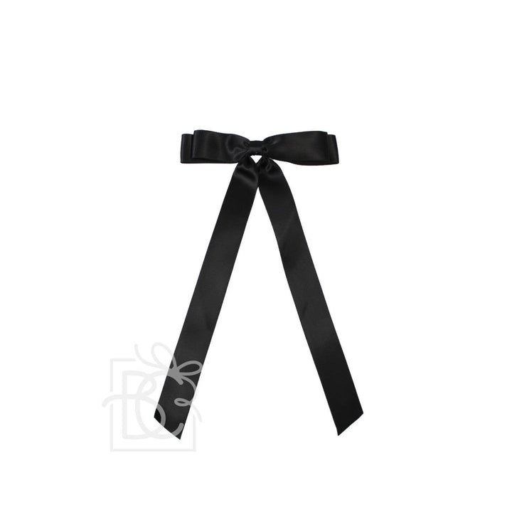 Beyond Creations, LLC - 7/8" SATIN LAYERED TAIL BOW ON ALLIGATOR CLIP: Powder Pink