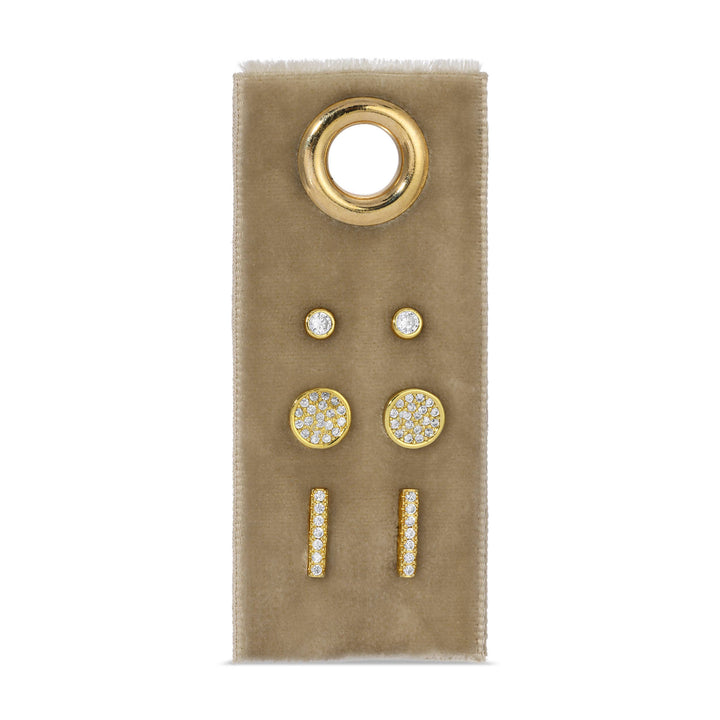 Splendid Iris - Pave Velvet Stud Gift Set: Gold