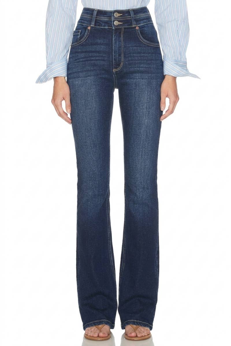 ARTEMIS VINTAGE - HIGH RISE STRETCH DOUBLE WAIST BOOTCUT JEANS: 5 (26)