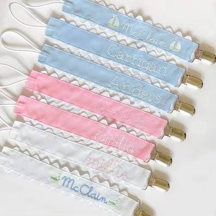 Zsa Zsa & LoLLi Monogram Blanks - Pacifier Clip, Monogram-able Assorted Colors: Pink Angel