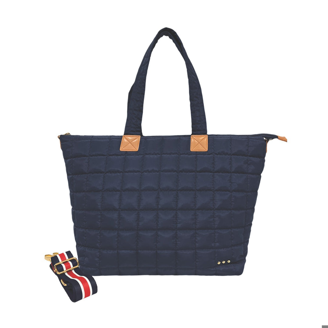 Navy Day Dreamer Quilted Tote Bag
