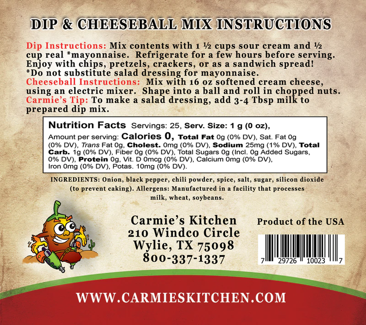 Carmie's Kitchen - Chipotle Ranch Dip Mix