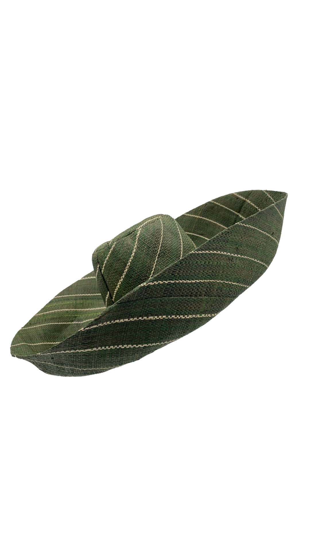 Shebobo - Sun Hats: Pinstripe Packable 5" & 7" Brim Raffia Straw: 5" Brim / Brights Multicolor Pinstripes