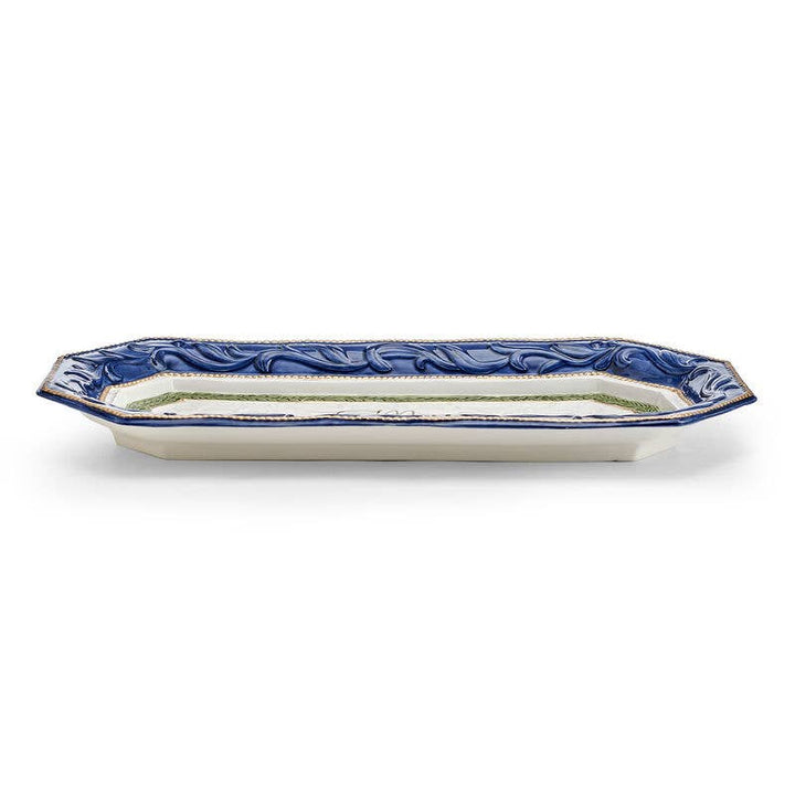 Fitz and Floyd® Mikasa® Pfaltzgraff® - Fitz & Floyd Telluride Blue Bread Tray 17.5In Gift Box Pkg: Blue / No / Earthenware