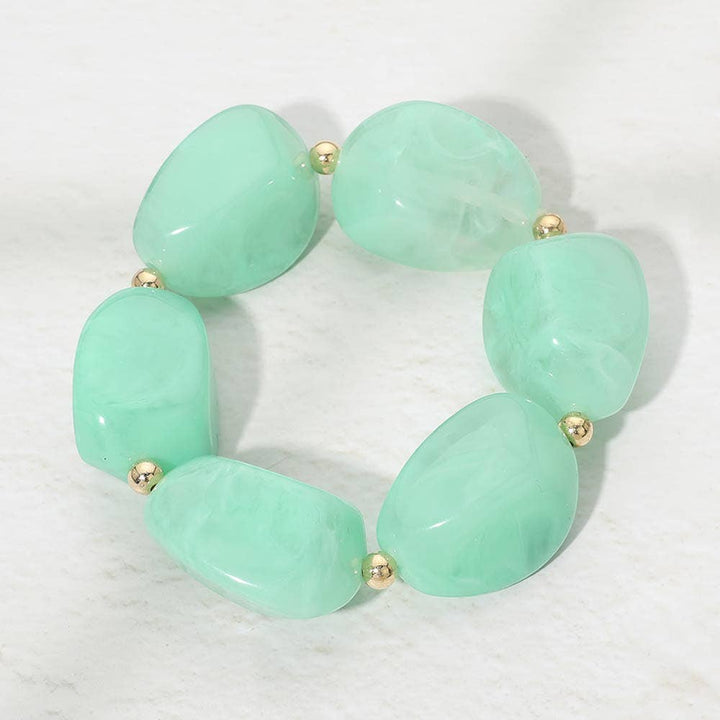 Sensibling Corp. - Chunky Resin Pebble Beaded Bracelet: Red