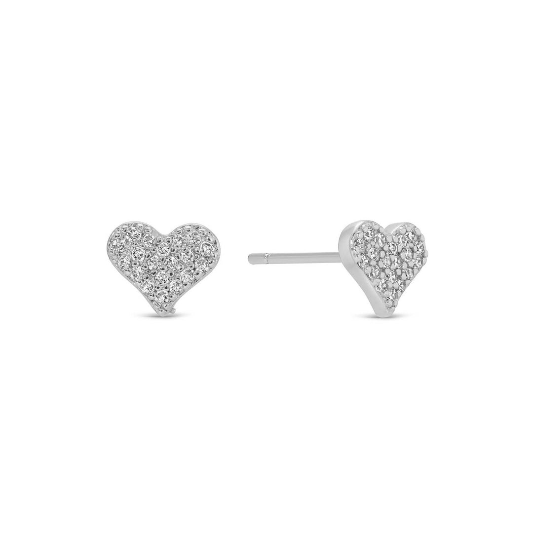Splendid Iris - Heart Velvet Stud Gift Set: Silver