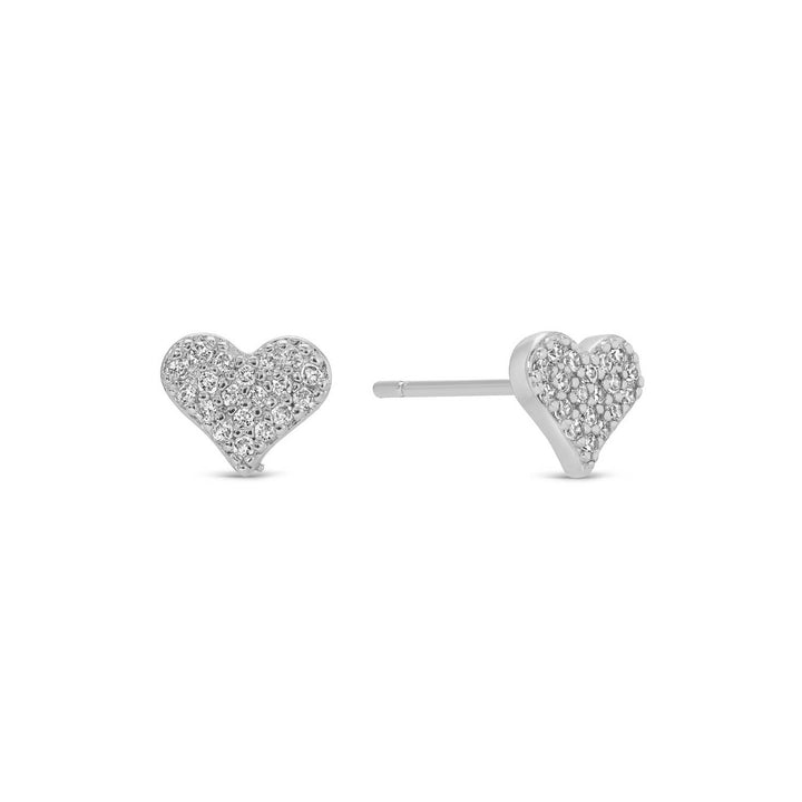 Splendid Iris - Heart Velvet Stud Gift Set: Silver