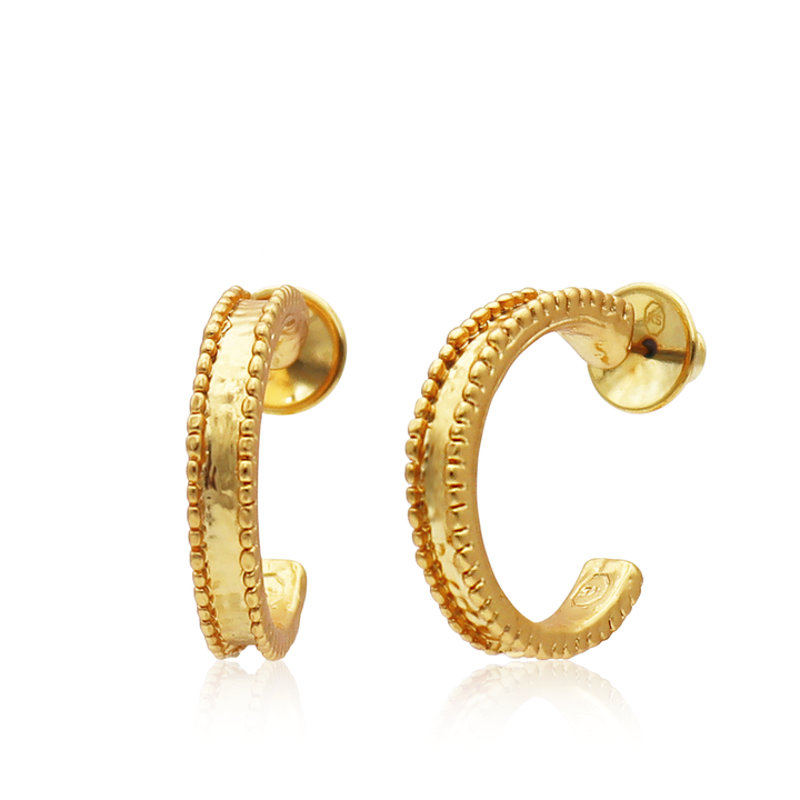 KARINE SULTAN - Dotty Hoop Earrings - 24K Gold Plated