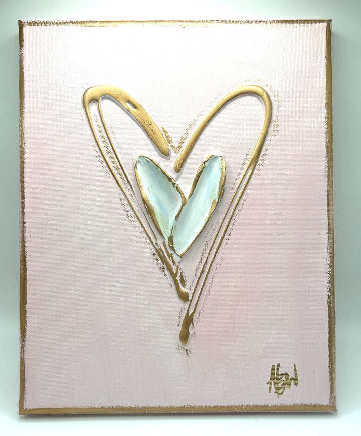 Coddiwomple - Textured hearts on canvas | valentine | pastel | xoxo | loved