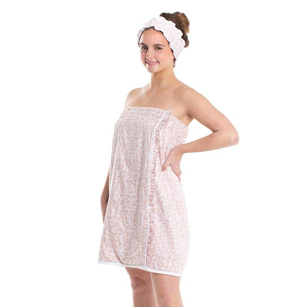 Angle - Spa Wrap + Headband Set - Leopard