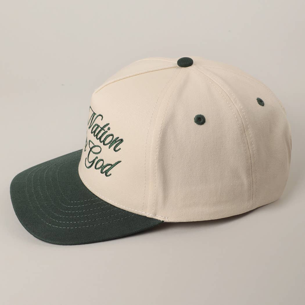 Fashion City - One Nation Under God Two-Tone Trucker Hat: NATURAL/RED / ONE SIZE