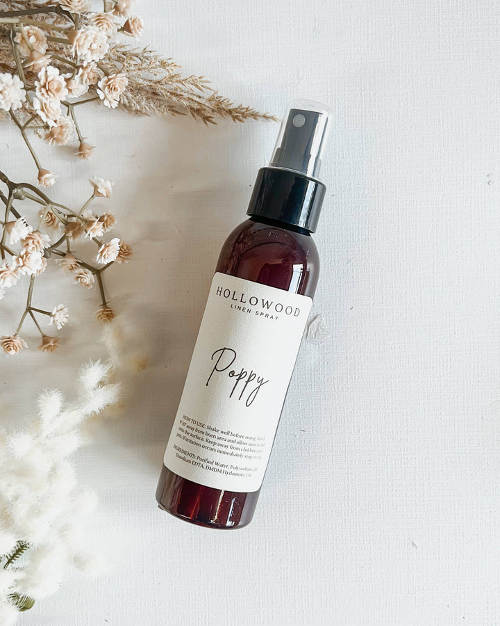 Hollowood Home and Candle - POPPY | LINEN SPRAY | EVERYDAY