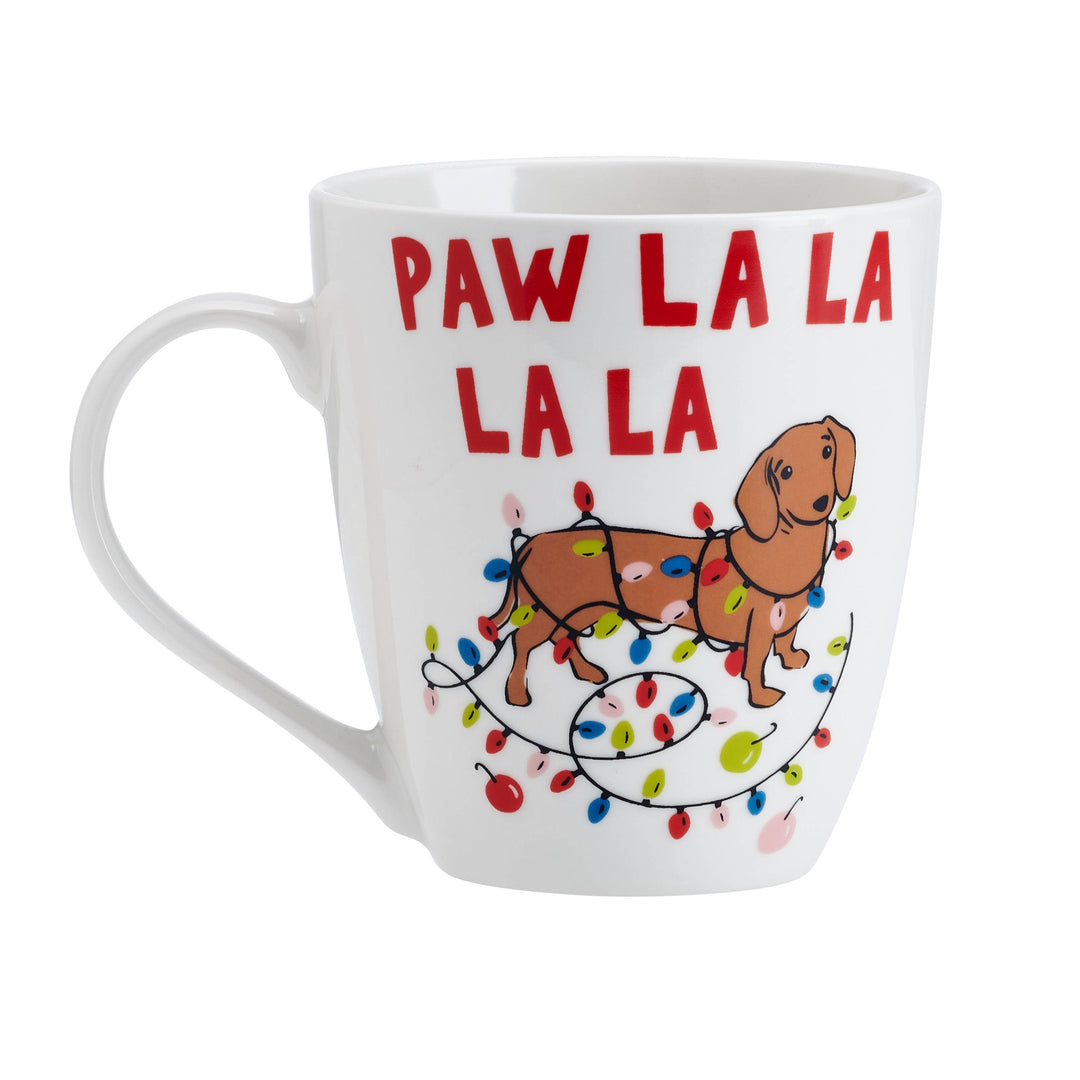 Fitz and Floyd® Mikasa® Pfaltzgraff® - Pfaltzgraff 18Oz Barrel Mug Paw La La La   Open Stock: White / No / Porcelain