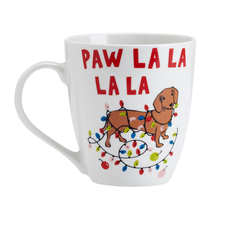 Fitz and Floyd® Mikasa® Pfaltzgraff® - Pfaltzgraff 18Oz Barrel Mug Paw La La La   Open Stock: White / No / Porcelain