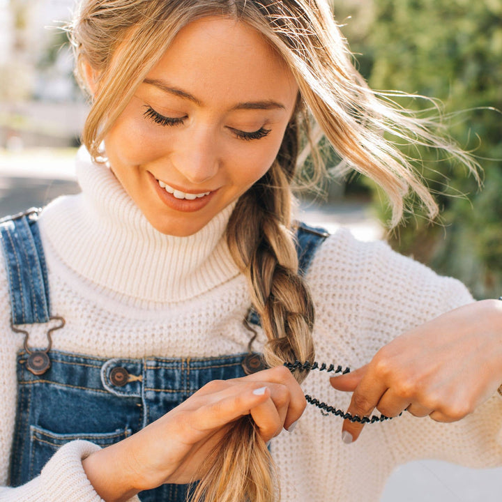 TELETIES - Spiral Hair Coils | Small | Jet Black Hair Ties