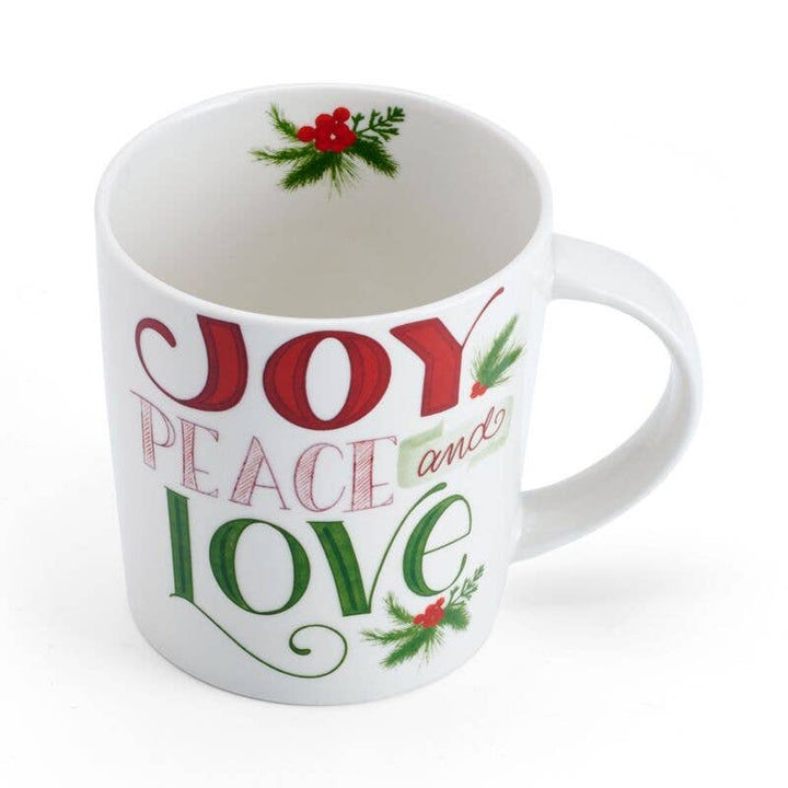 Fitz and Floyd® Mikasa® Pfaltzgraff® - Pfaltzgraff Holiday 18Oz Mug  Joy Peace Love Open Stock: Porcelain / English / Holiday
