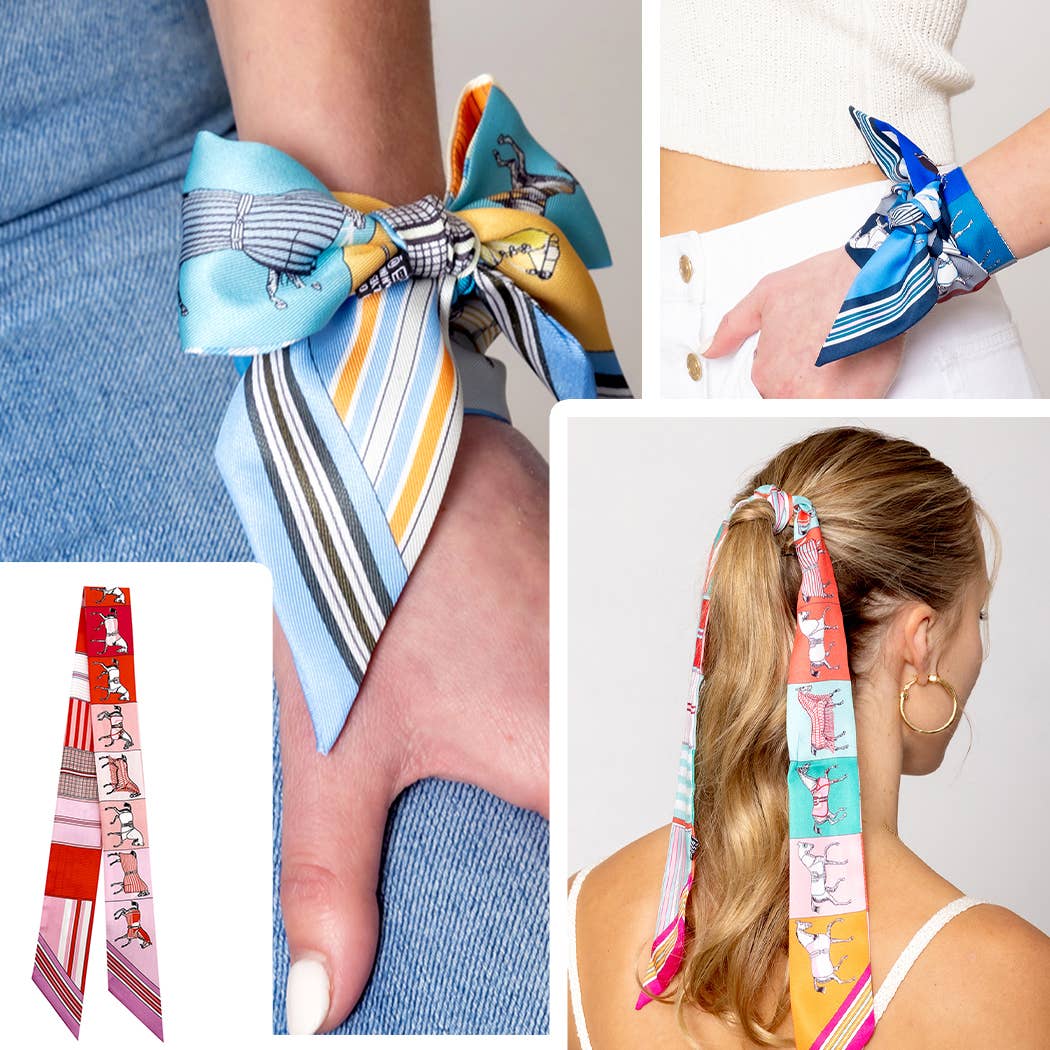 Fashion City - Colorful Patterns Horse Print Light Weight Scarf: YEL / ONE SIZE