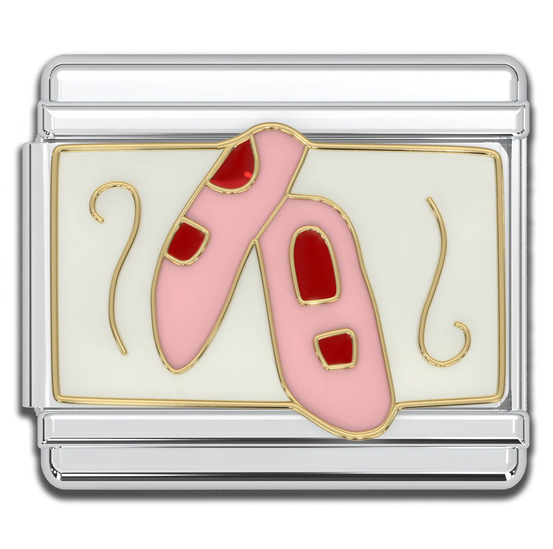 Natalia - Italian Bracelet Charm 9mm modular for Men & Women  - Ballet slipper: Ballet 2