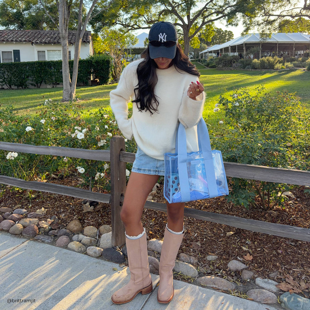 Case-Mate - Case-Mate Carolina Blue Crochet Wave Jelly Tote Bag (Medium)