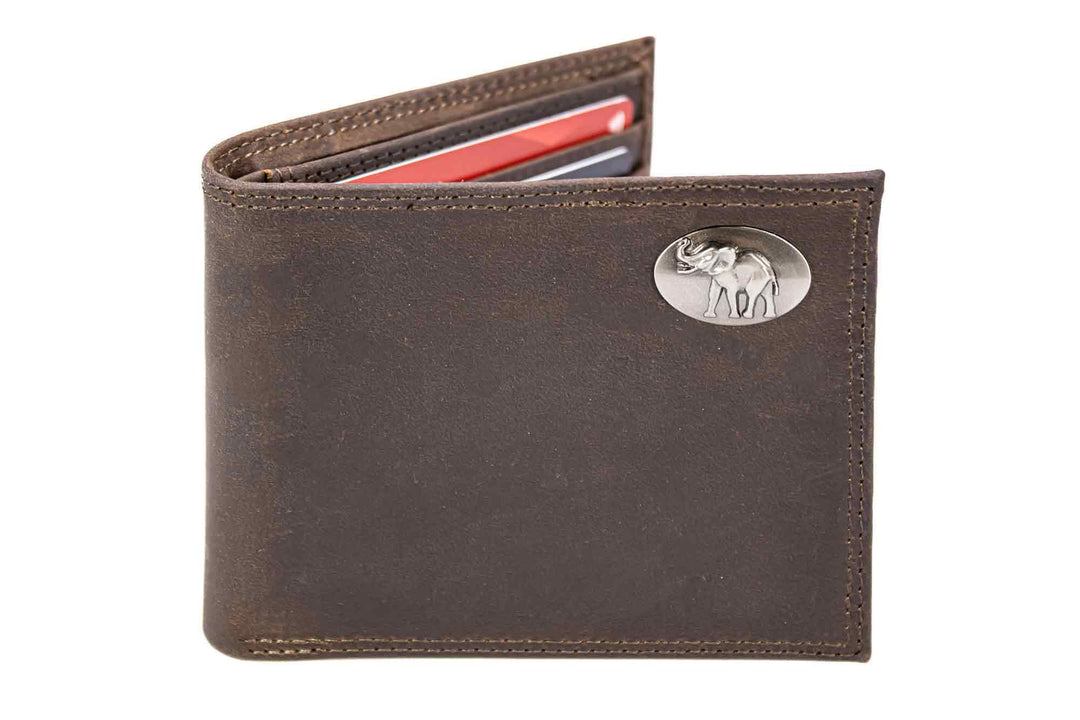 Zep-Pro - Alabama Crimson Tide Men's Collegiate Bifold Leather Wallet.: UAL Crazyhorse