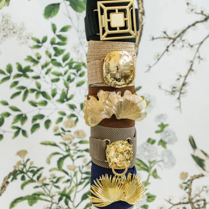 Garland - Ginkgo Interchangeable Artisan Belt Buckle w/ Gold Finish
