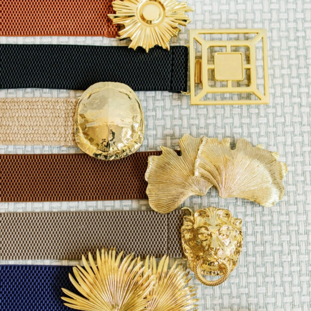 Garland - Ginkgo Interchangeable Artisan Belt Buckle w/ Gold Finish