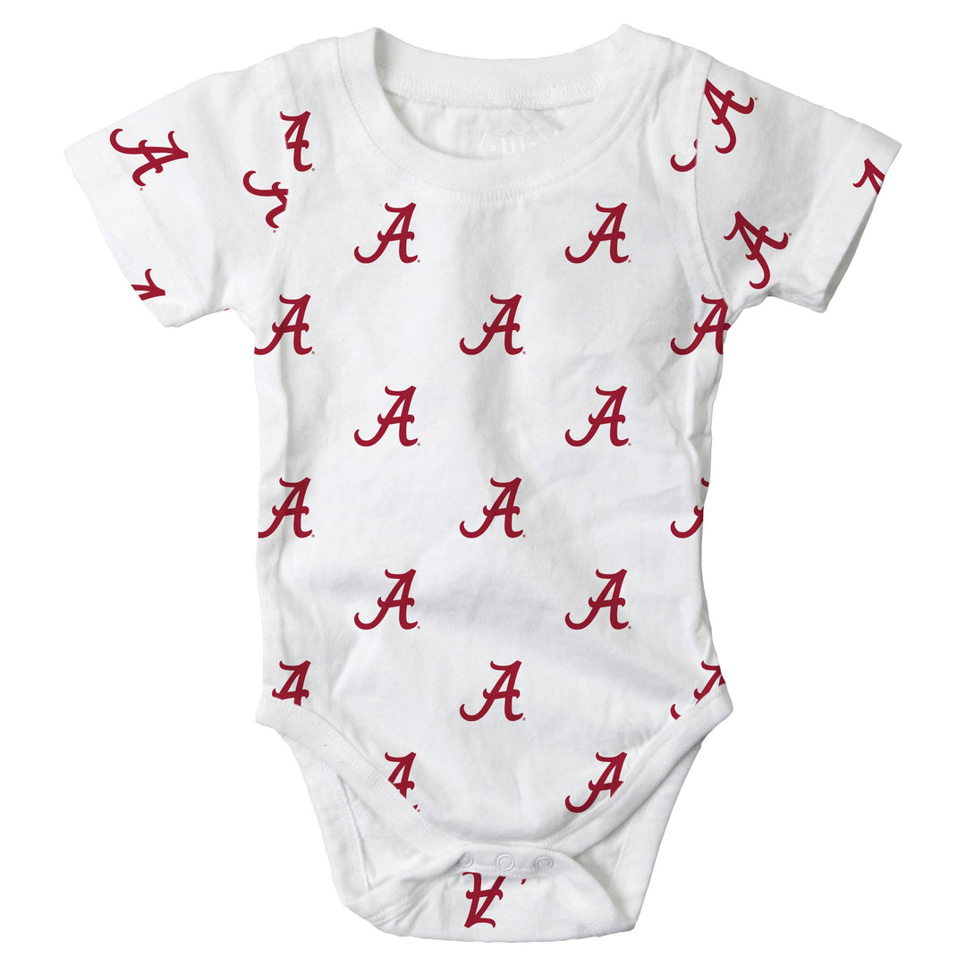 Wes and Willy - Wes & Willy Alabama Crimson Tide Allover Bodysuit: As Shown / 18 Month