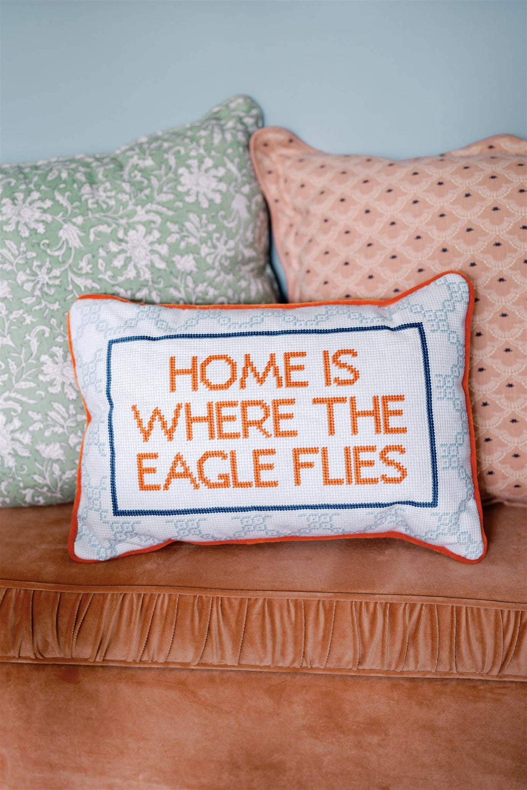 Gracefully Made Art - Eagle Needlepoint Pillow