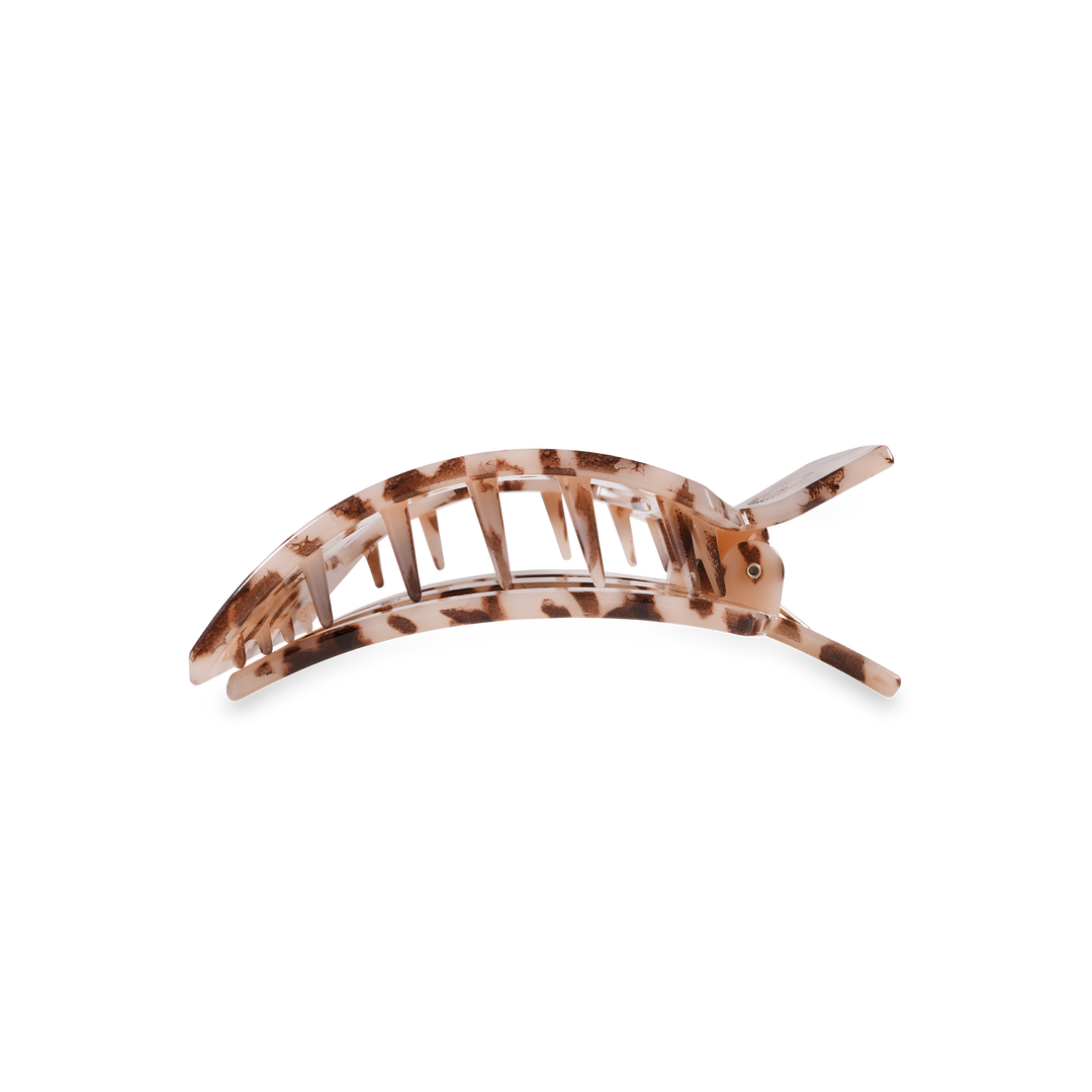 TELETIES - Square Flat Hair Clip | Med. | Blonde Tortoise