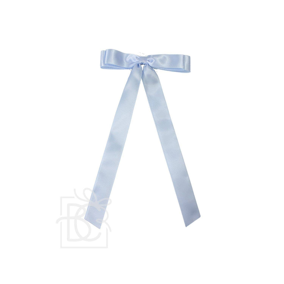 Beyond Creations, LLC - 7/8" SATIN LAYERED TAIL BOW ON ALLIGATOR CLIP: Millennium Blue