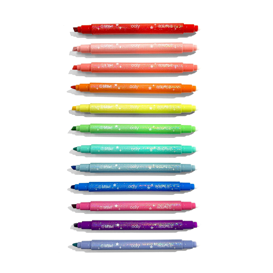 OOLY - Switch-eroo! Sparkle Color Changing Markers - Set of 12