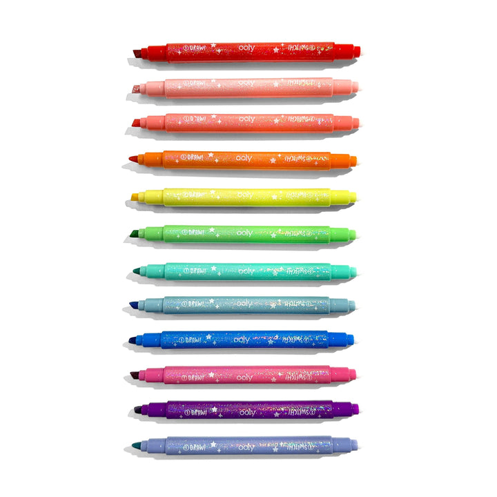 OOLY - Switch-eroo! Sparkle Color Changing Markers - Set of 12