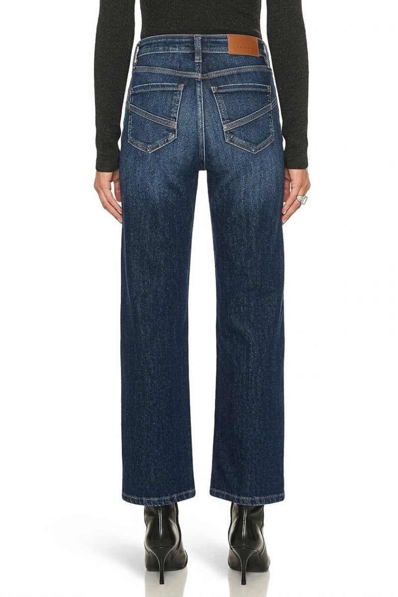 ARTEMIS VINTAGE - HIGH RISE TUMMY CONTROL WETERN DETAIL STRAIGHT JEANS: 9 (28)