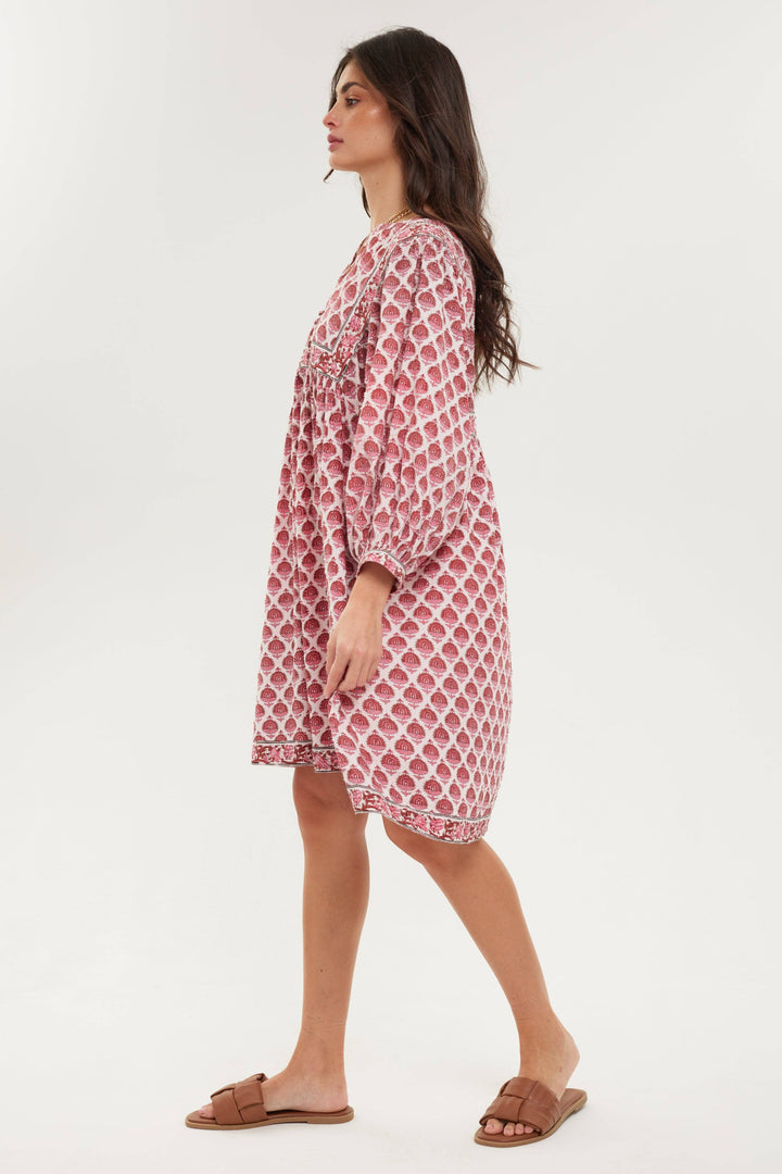 BECASA - Relaxed Mini Dress: Rosewood / XS/S