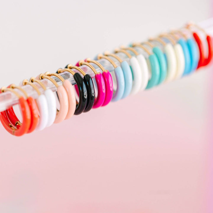 Pierced Co - Colored Huggies Earrings: Teal