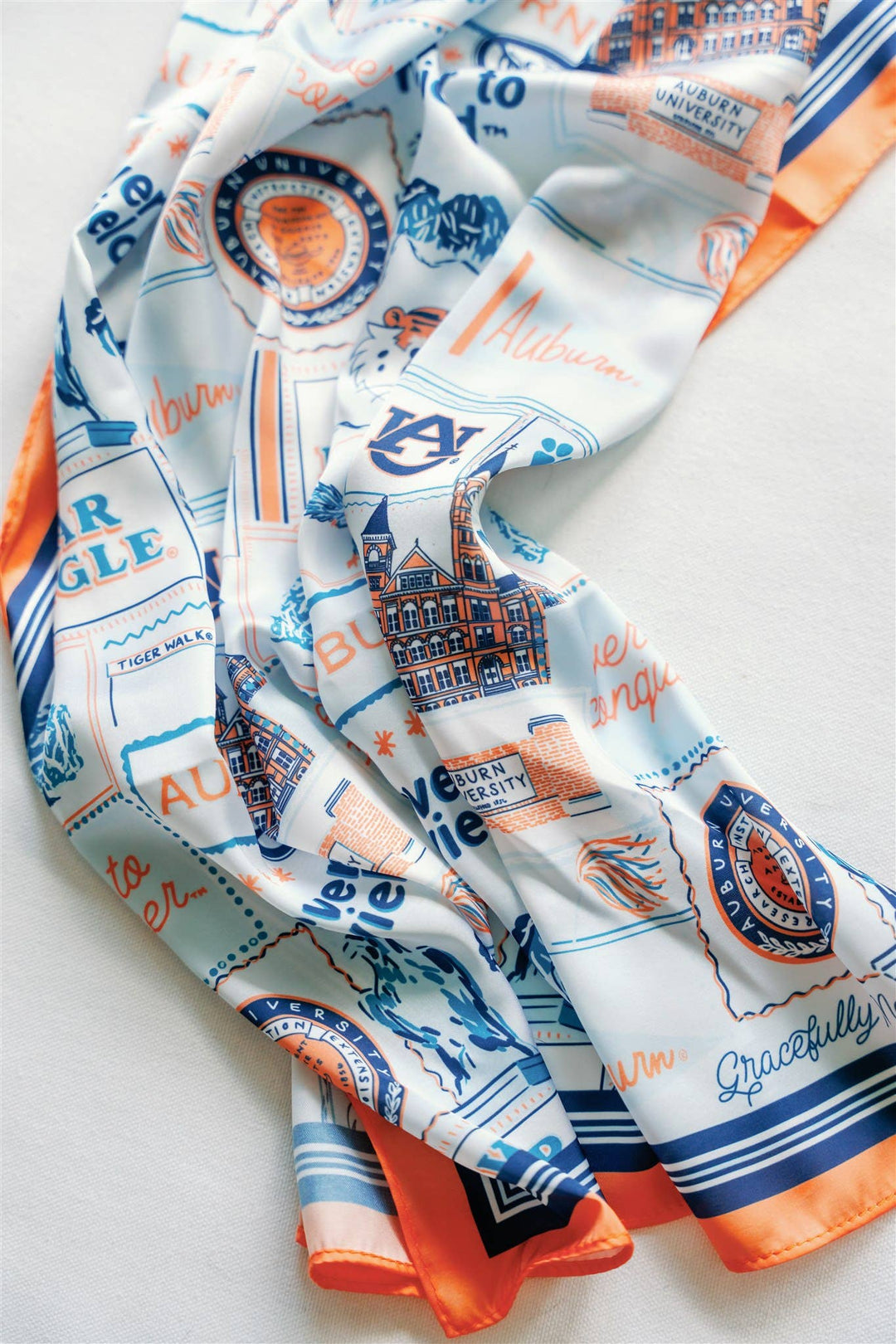 Gracefully Made Art - Auburn University Silk Scarf
