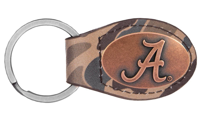 Zep-Pro - Alabama Crimson Tide Oval Camo Leather Key Fob.: Brown/Tan Camo