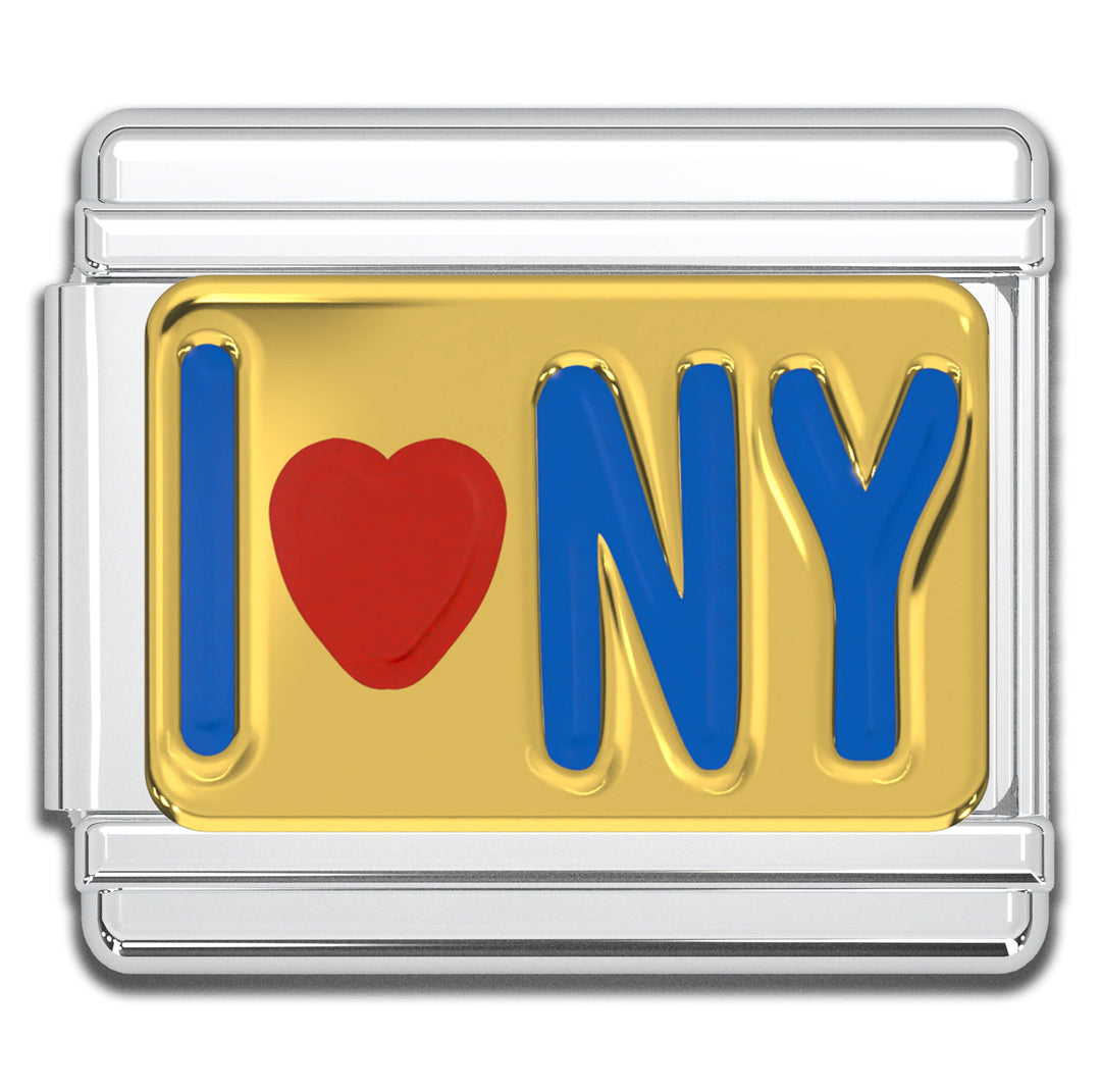 Natalia - Italian Bracelet Charm - I LOVE NY 9mm Links