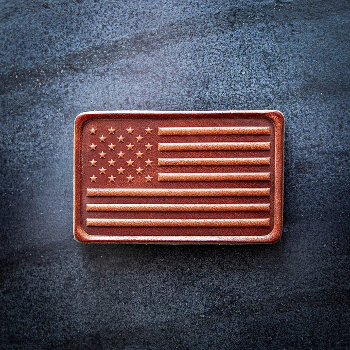 Sugarhouse Leather - American Flag Leather Magnet Block Style