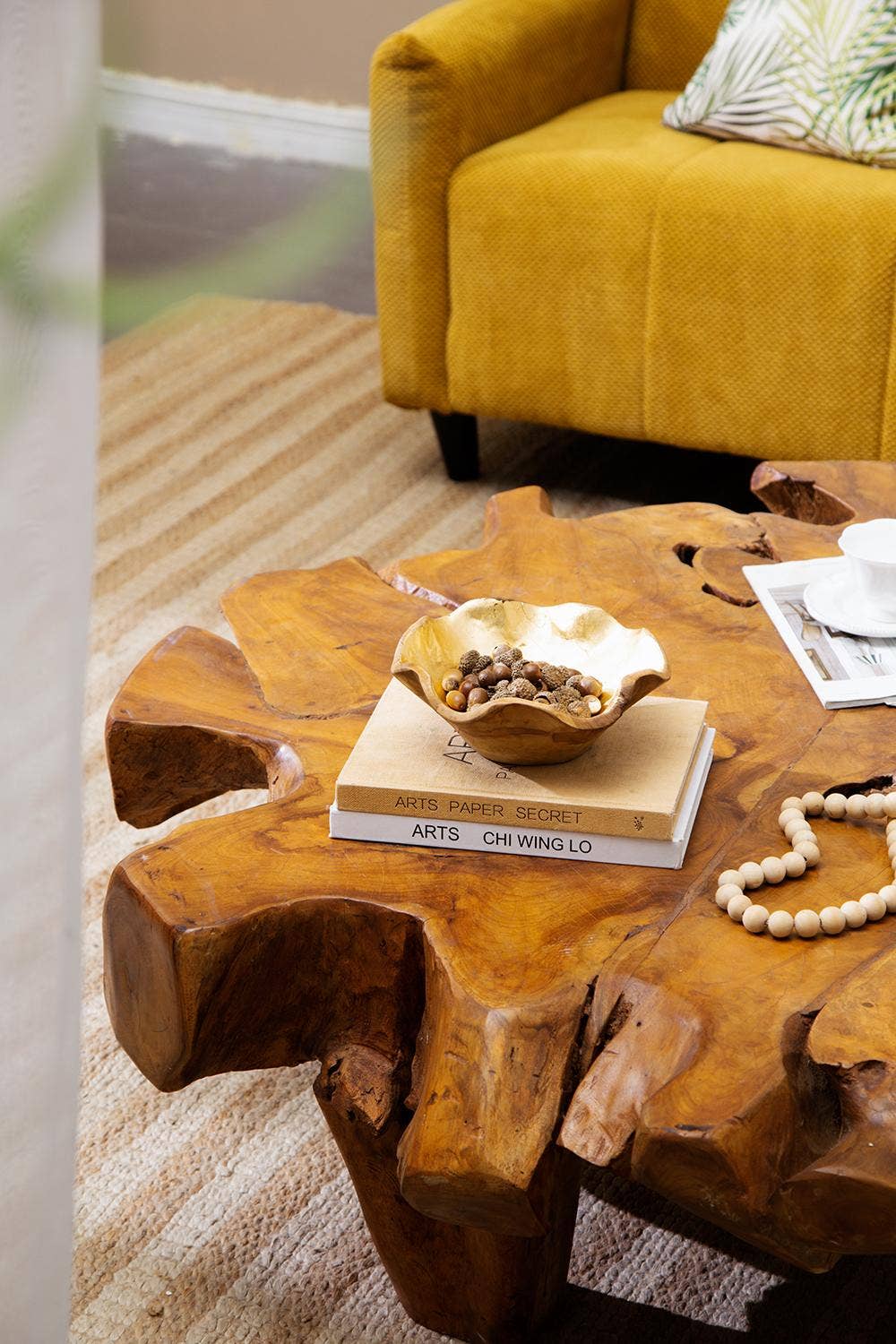 A&B Home Group Inc. - Teak Bowl With Gold Foil